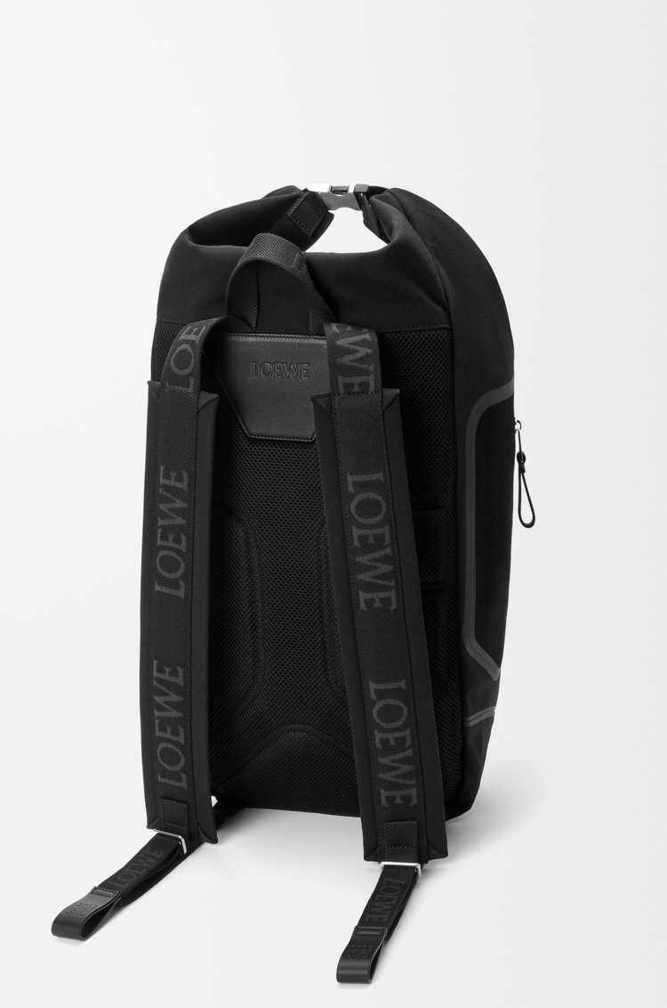 LOEWE フレックス ロールトップ バックパック（キャンバス&スエード） ブラック