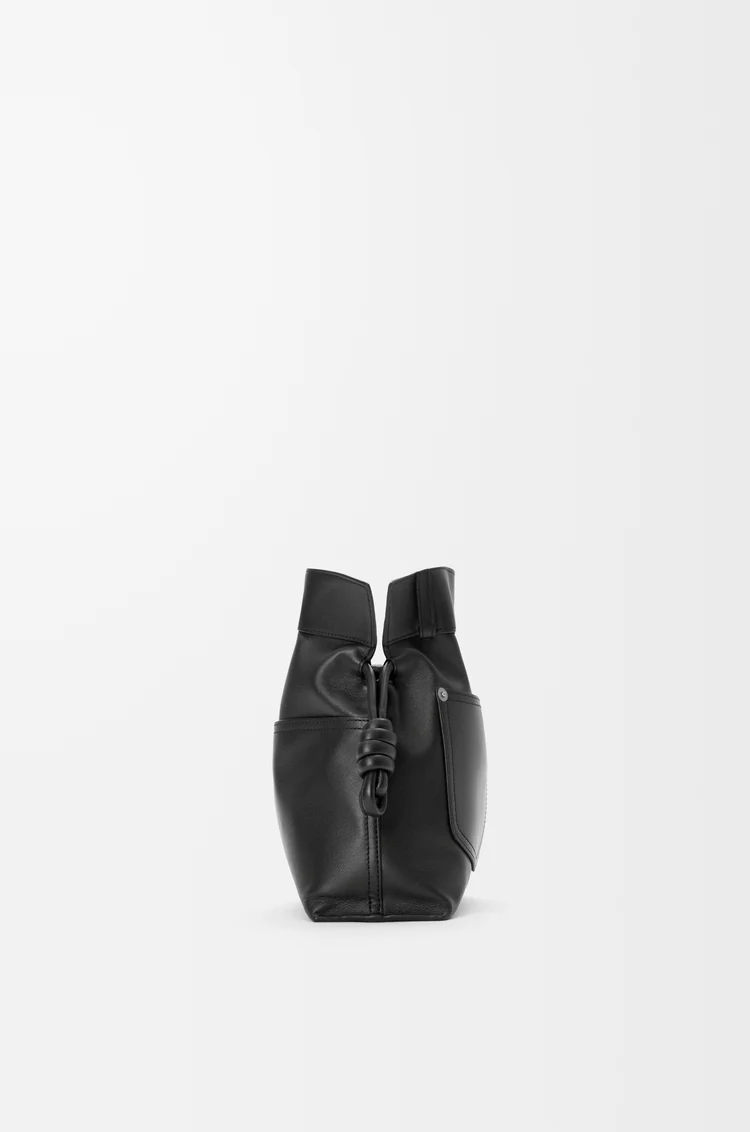 LOEWE Panta medium Flamenco clutch in shiny calfskin Black