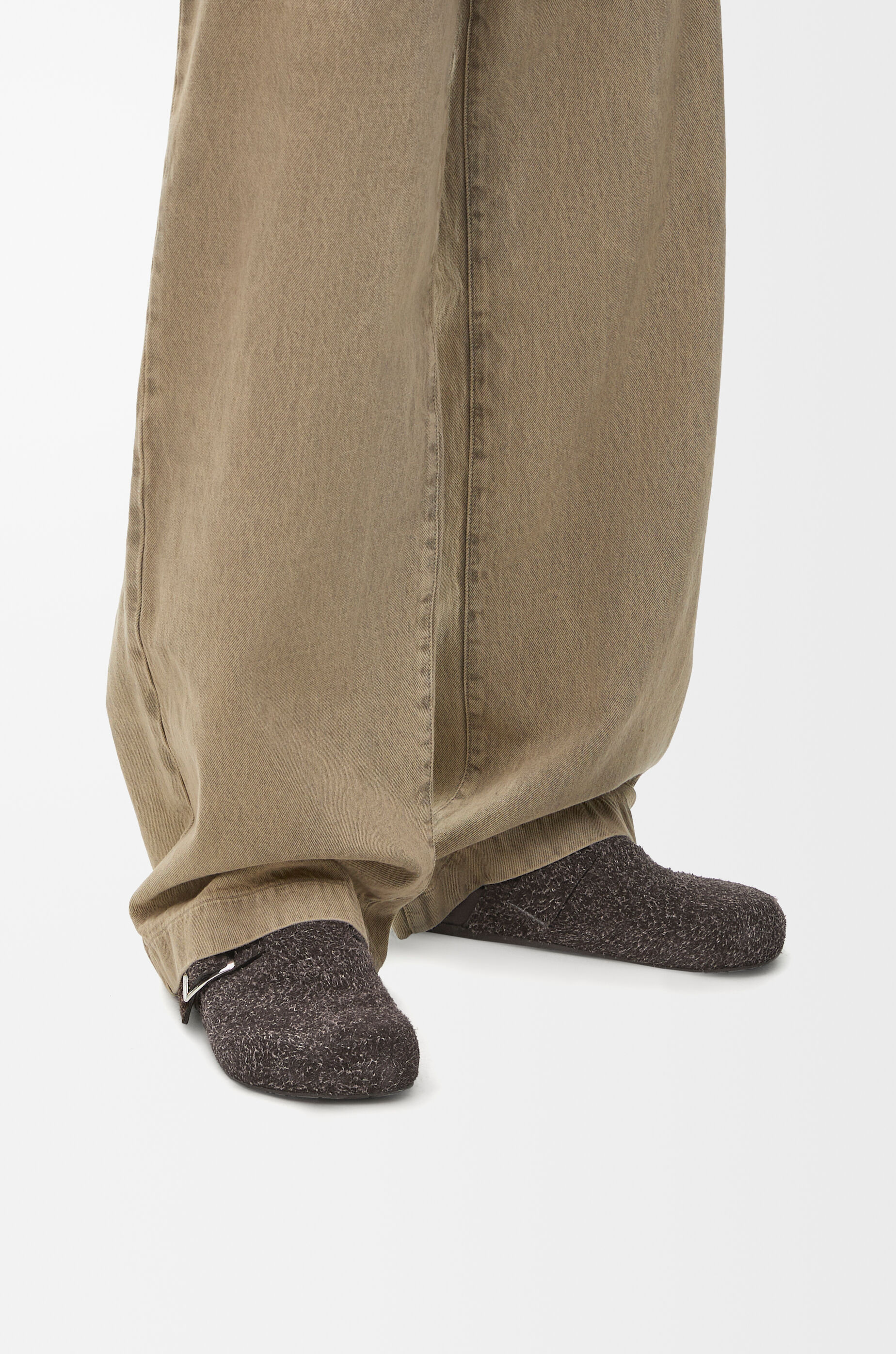 Ease Buckle mule in brushed suede Brown - LOEWE