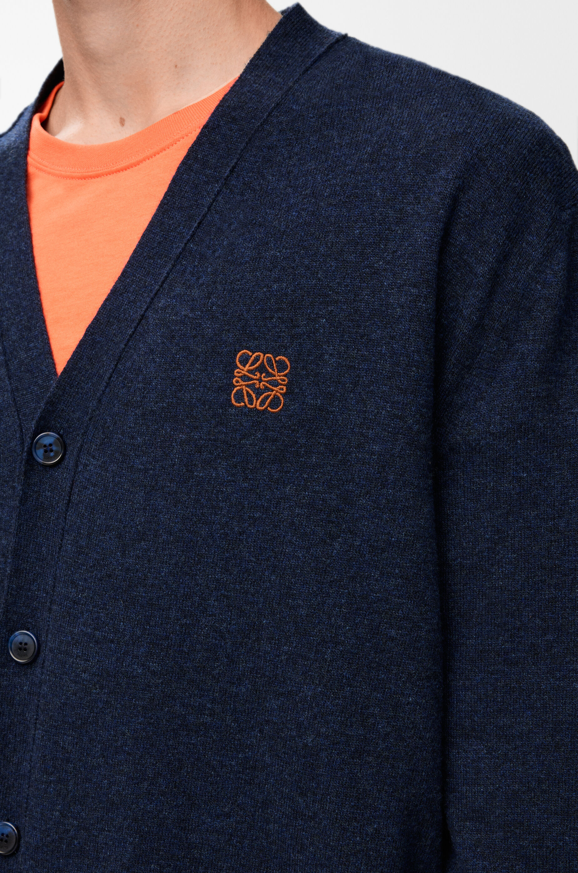 LOEWE カーディガン　ネイビー Cardigan in wool and cashmere Blue - LOEWE International official