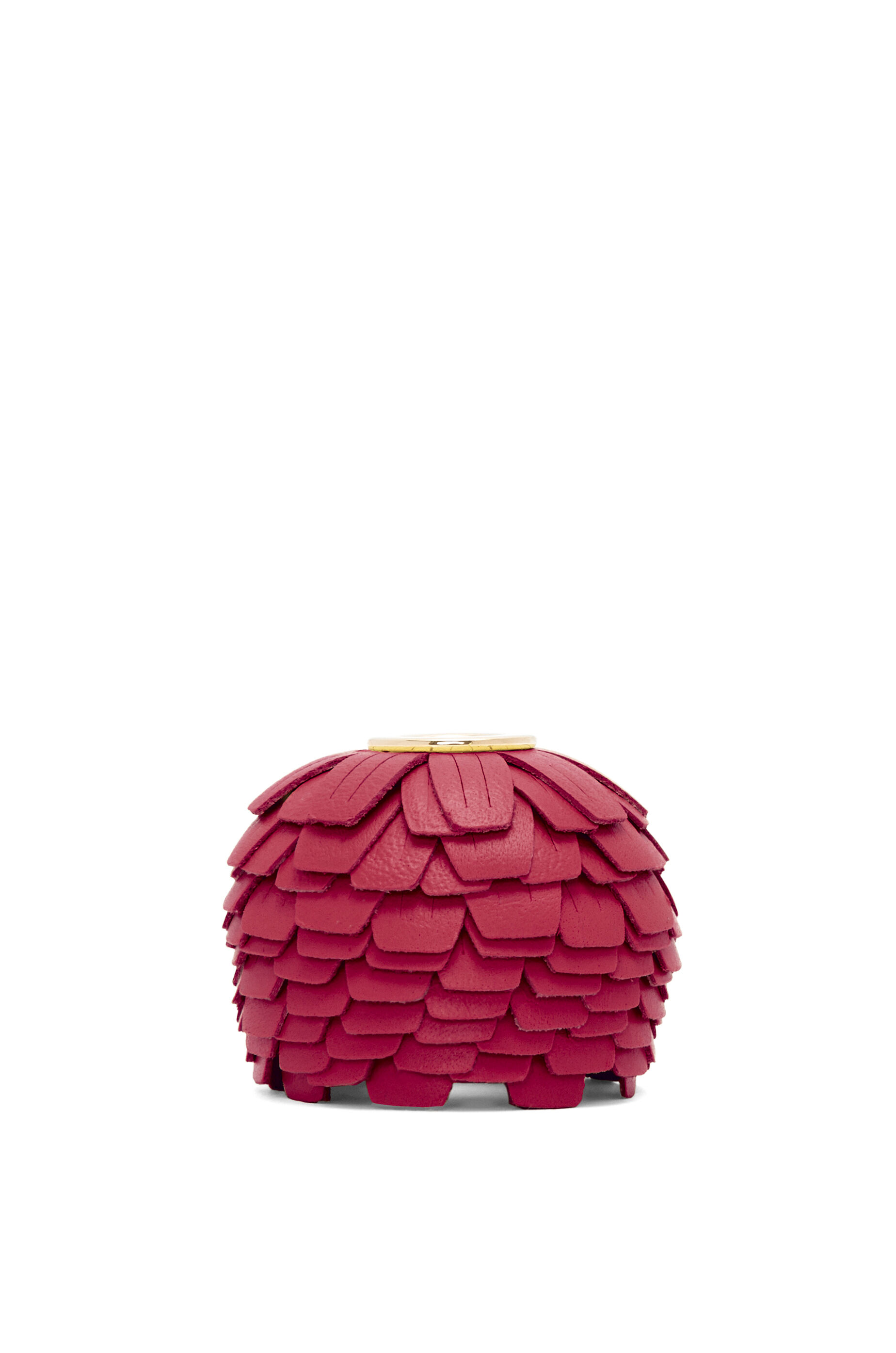 Small flower charm in calfskin and brass Red - LOEWE