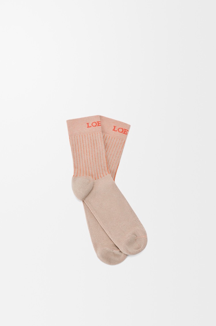 LOEWE Socks in cotton blend Sand