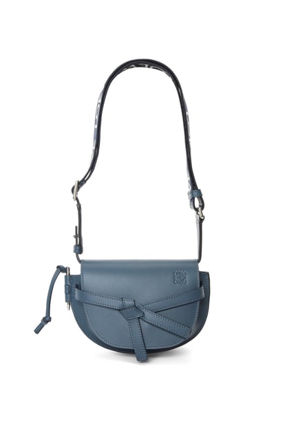 LOEWE Mini Gate Dual bag in soft calfskin and jacquard 瑪瑙藍/S plp_rd