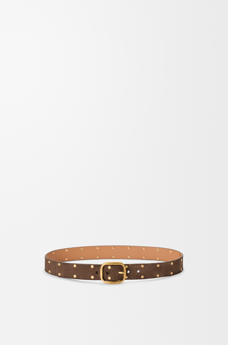 LOEWE ラウンド ソフト ベルト（スエードカーフ） ウッド/ヴィンテージゴールド