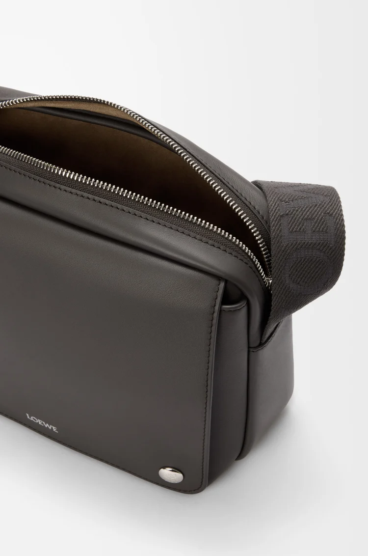 LOEWE Medium Pebble messenger bag in smooth calfskin Dark Grey