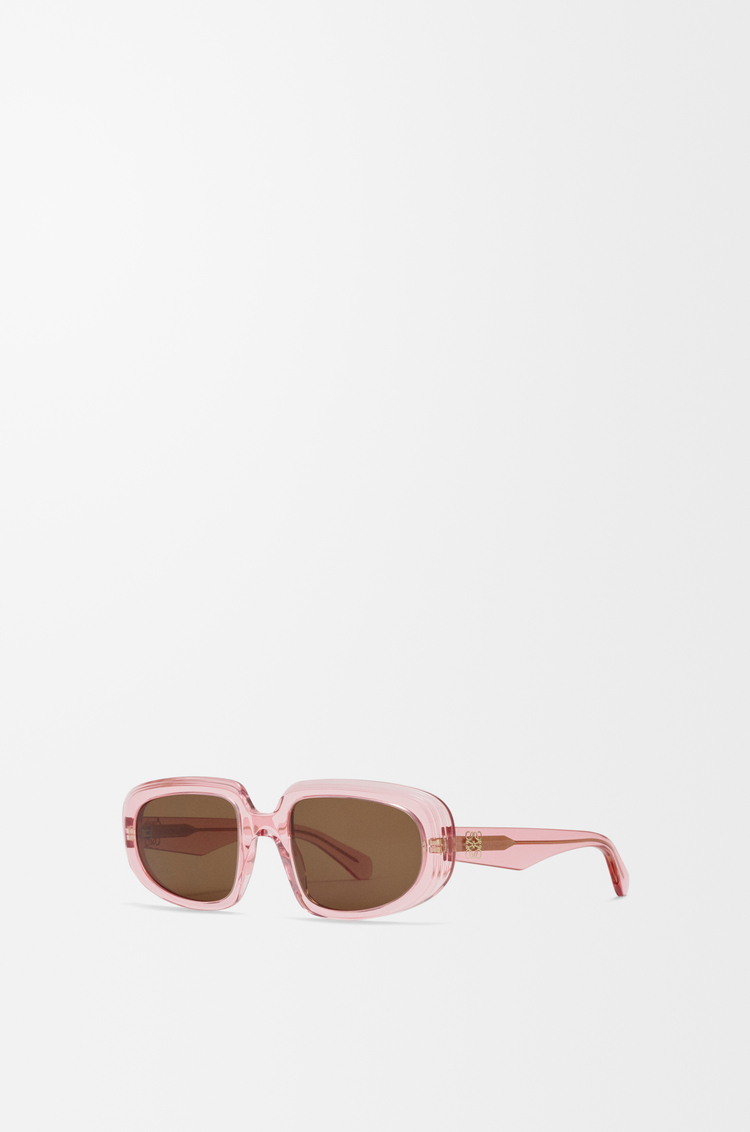 LOEWE ミニ アナグラム ステップス レクタンギュラー サングラス Transparent Pink