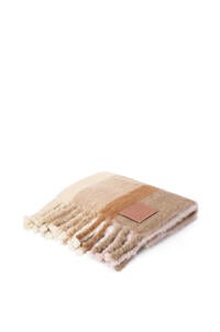LOEWE Stripe blanket in mohair and wool Multicolor/Caramel 