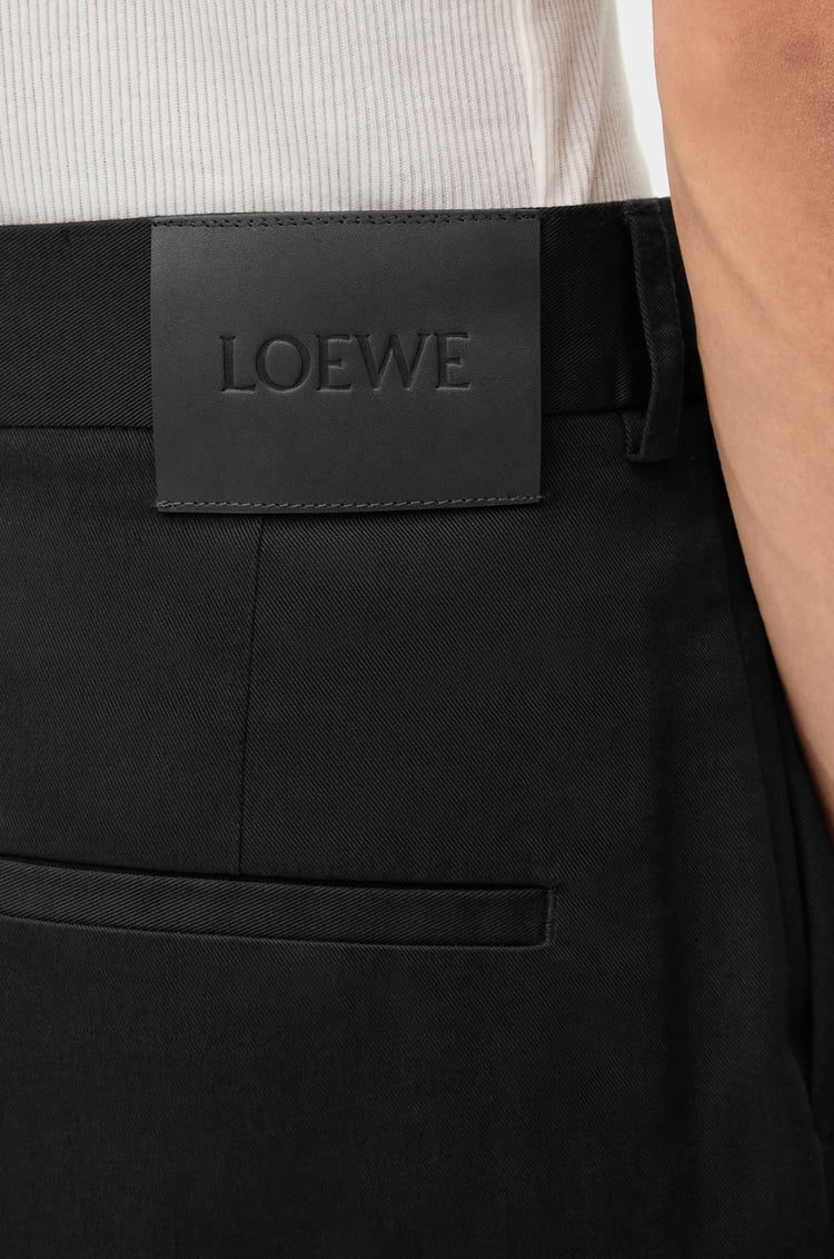 LOEWE 棉质褶裥长裤 黑色