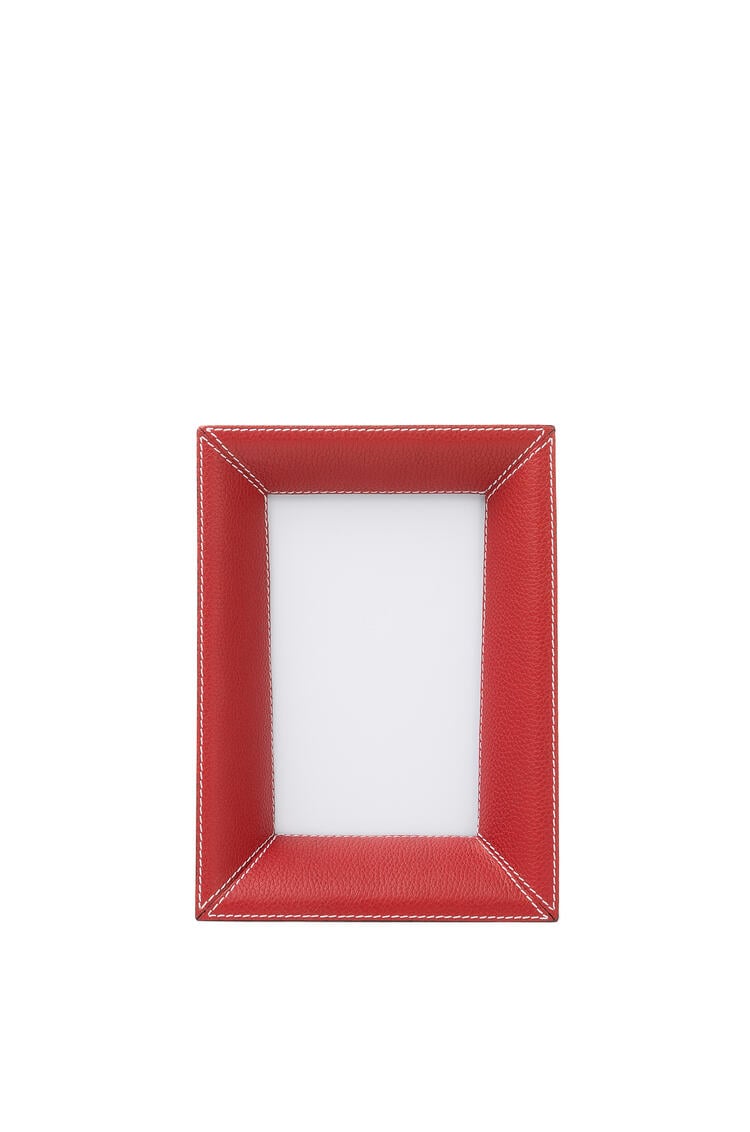 LOEWE Small photo frame in grained calfskin Cherry pdp_rd