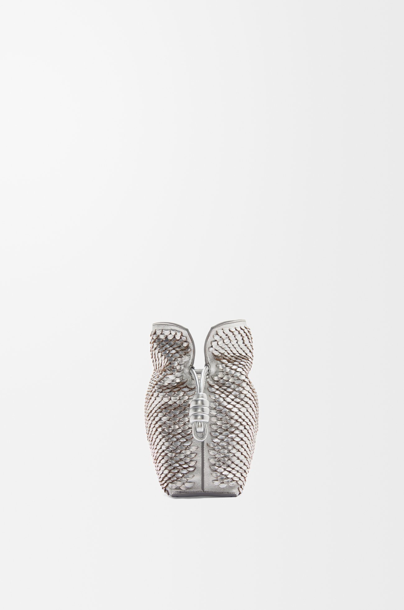 LOEWE Medium Flamenco clutch in laminated lambskin Silver plp_rd