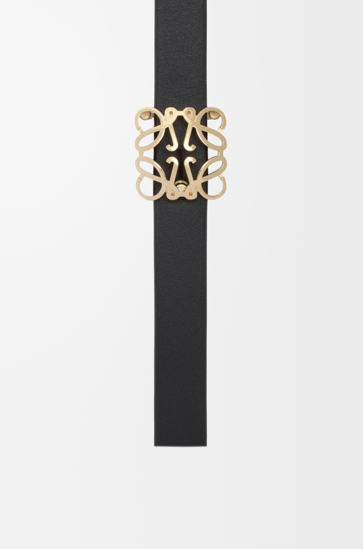 LOEWE Reversible Anagram Bombé belt in smooth calfskin Black/Clay