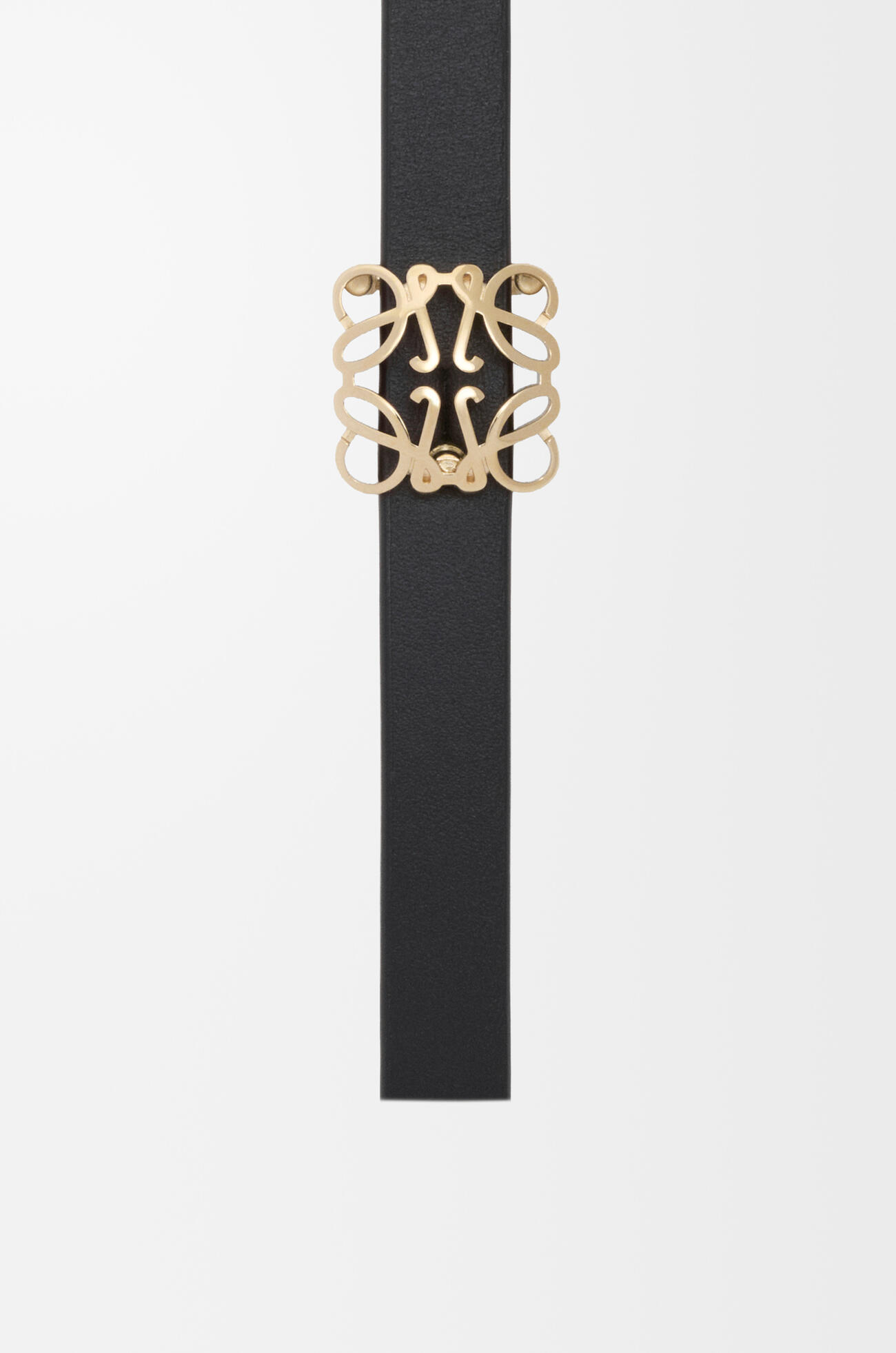 LOEWE Cinturón reversible Anagram Bombé en piel de ternera lisa Negro/Arcilla
