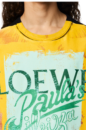 LOEWE Camiseta sin mangas en algodón con estampado de palmeras Negro/Multicolor plp_rd
