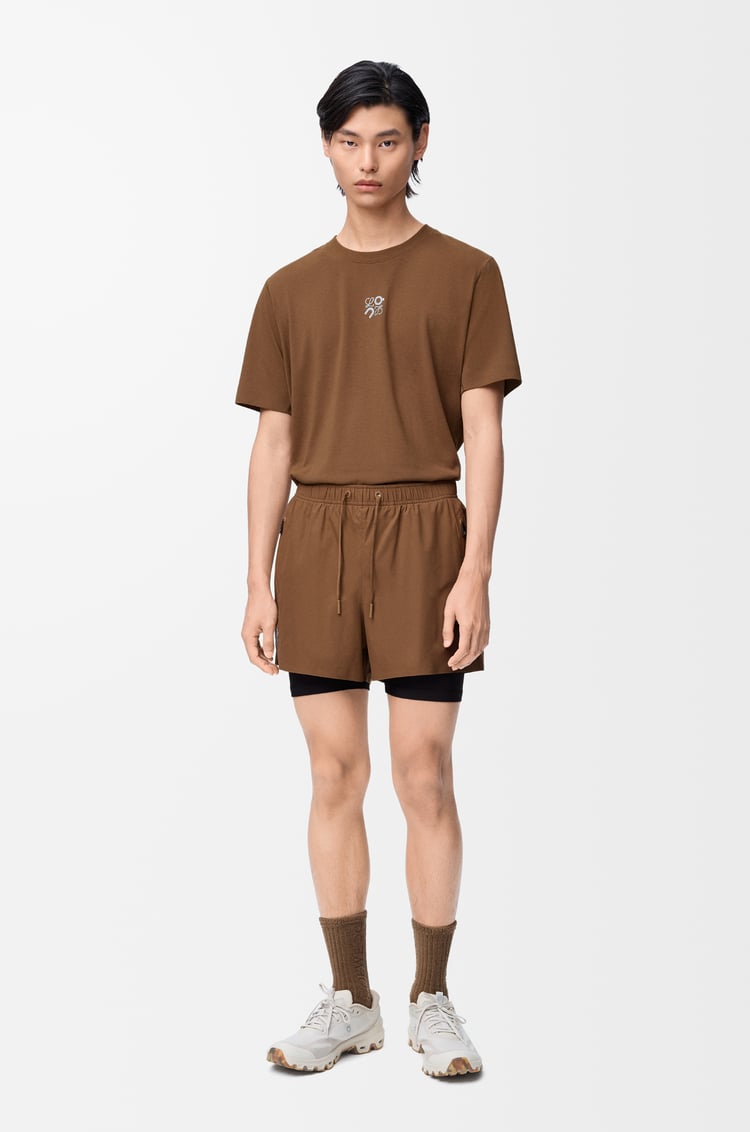 LOEWE Active T-shirt in technical jersey Toffee