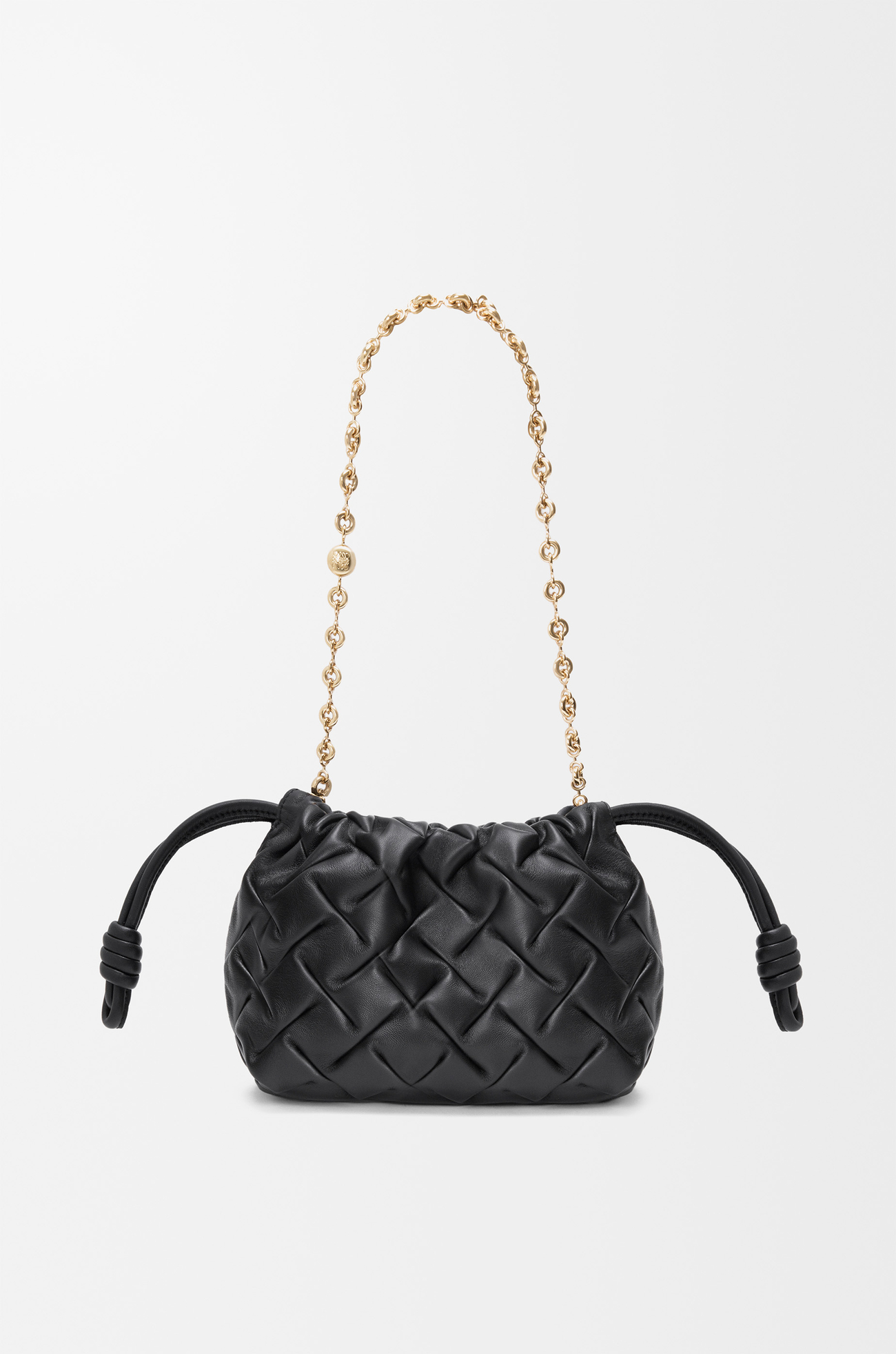 LOEWE Borsa Flamenco Purse mini in nappa di vitello con pieghe Nero