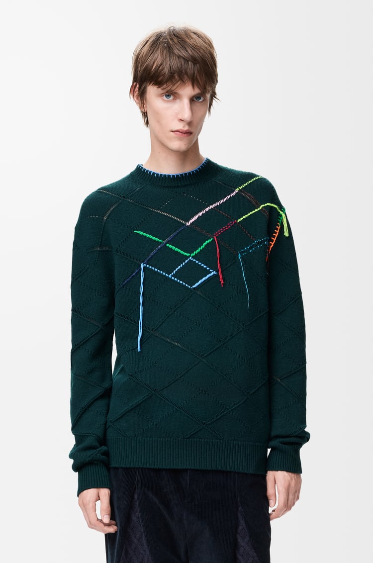 LOEWE セーター（ウール） ダークグリーン/マルチカラー