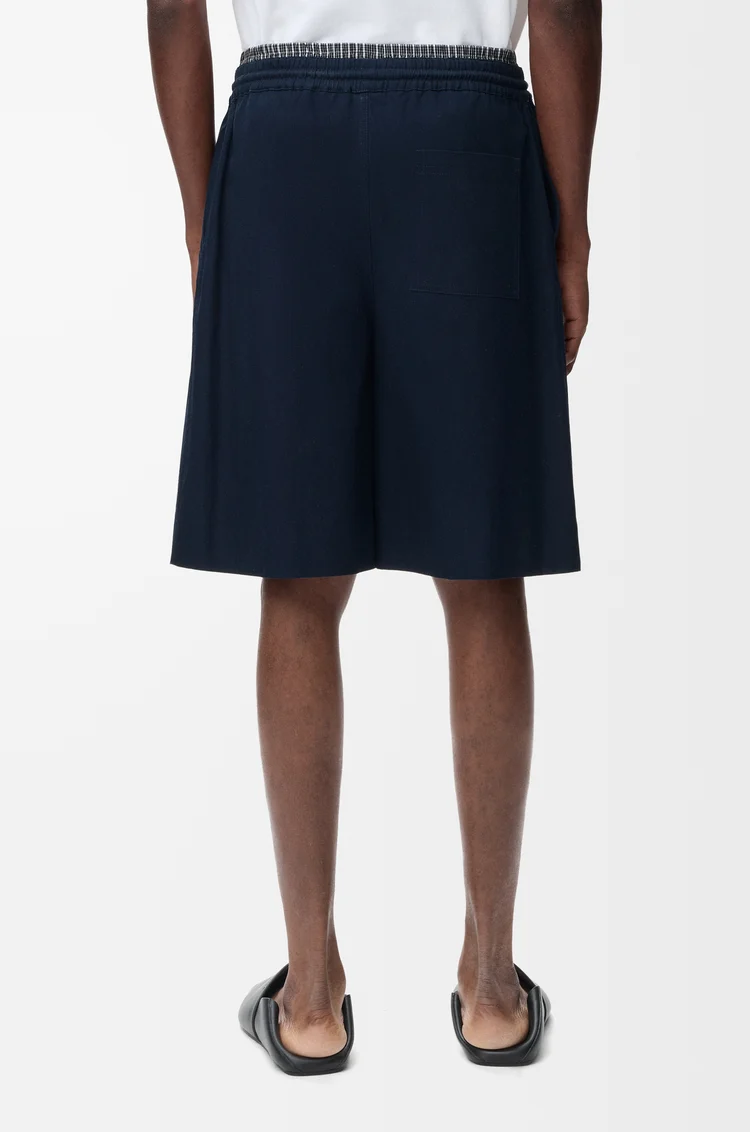 LOEWE Drawstring shorts in cotton Dark Navy