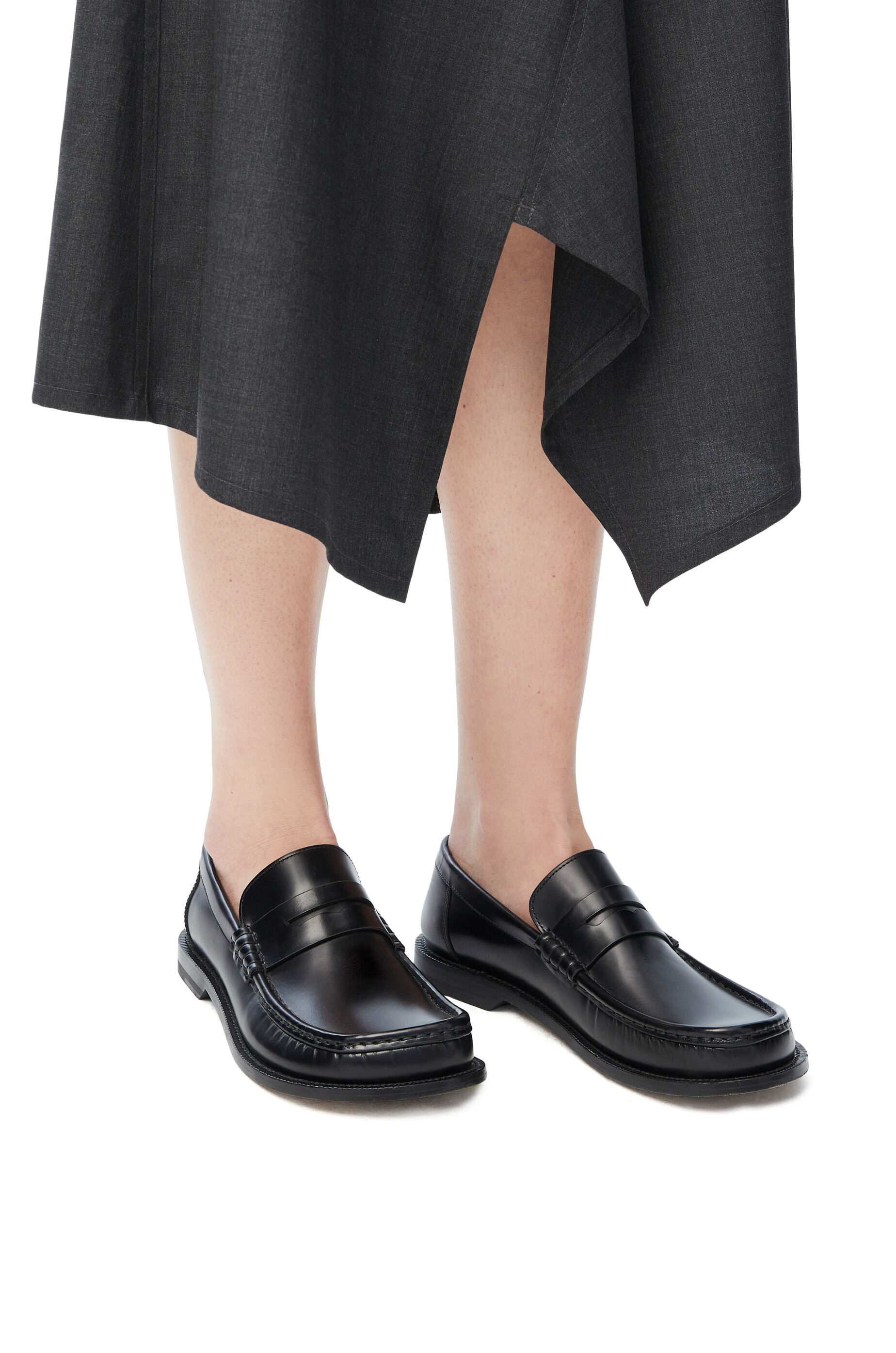 Loewe Women s Luxury Campo Loafer in Brushed Calfskin Black Loafers 38