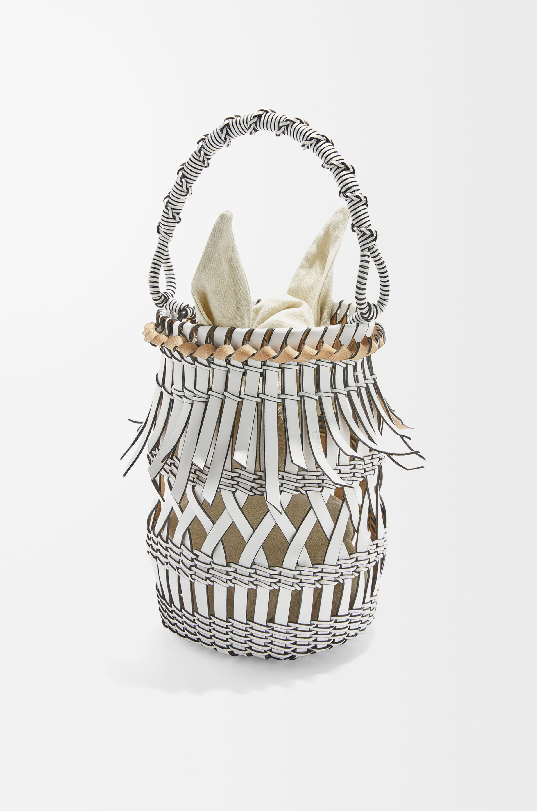 Fringes Bucket bag in calfskin White - LOEWE Fringes Bucket bag in calfskin White - LOEWE
