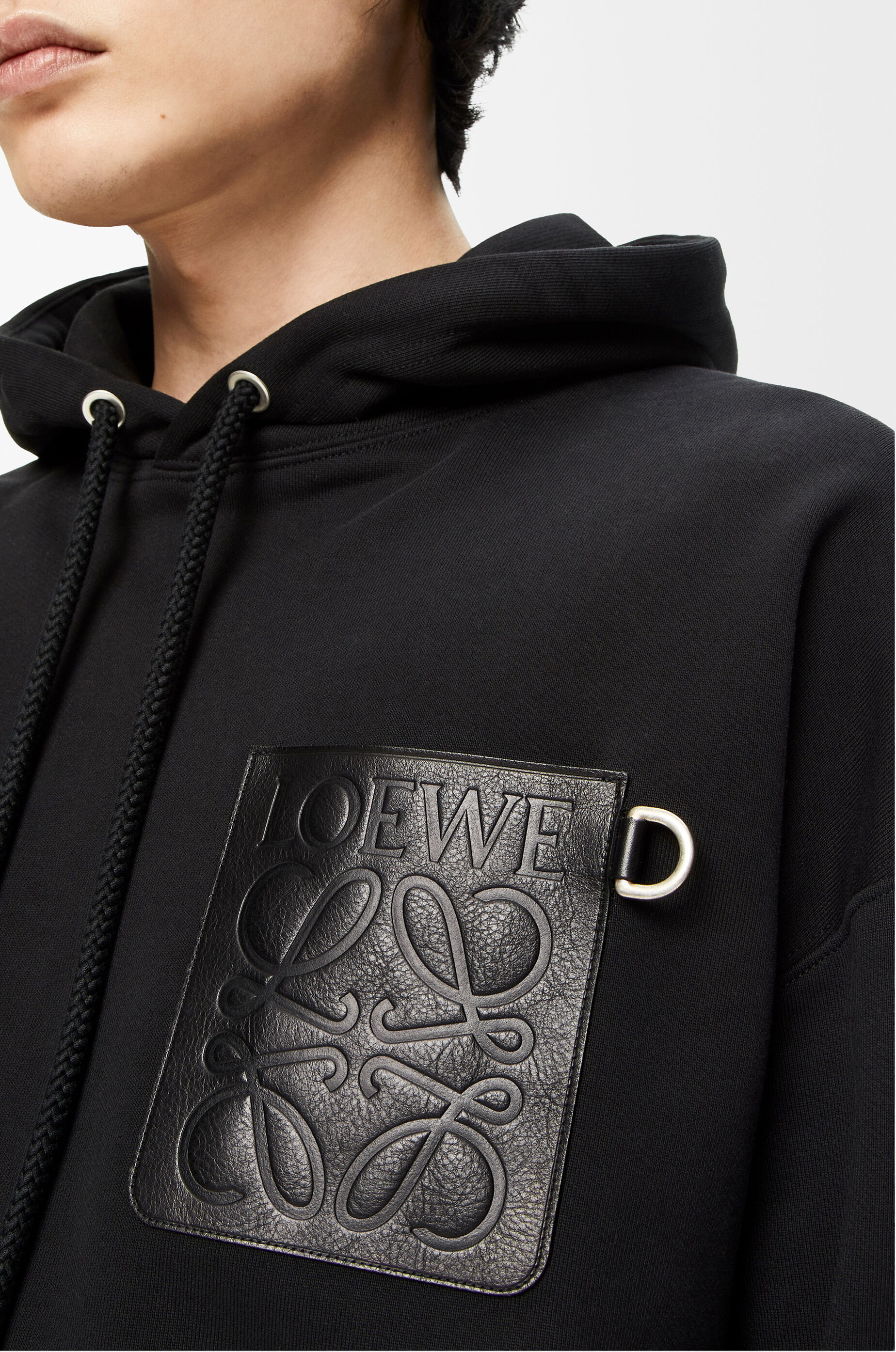 Relaxed fit hoodie in cotton Black - LOEWE APAC official website