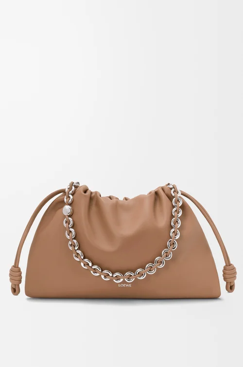 LOEWE Large Flamenco purse in mellow nappa lambskin Mocha