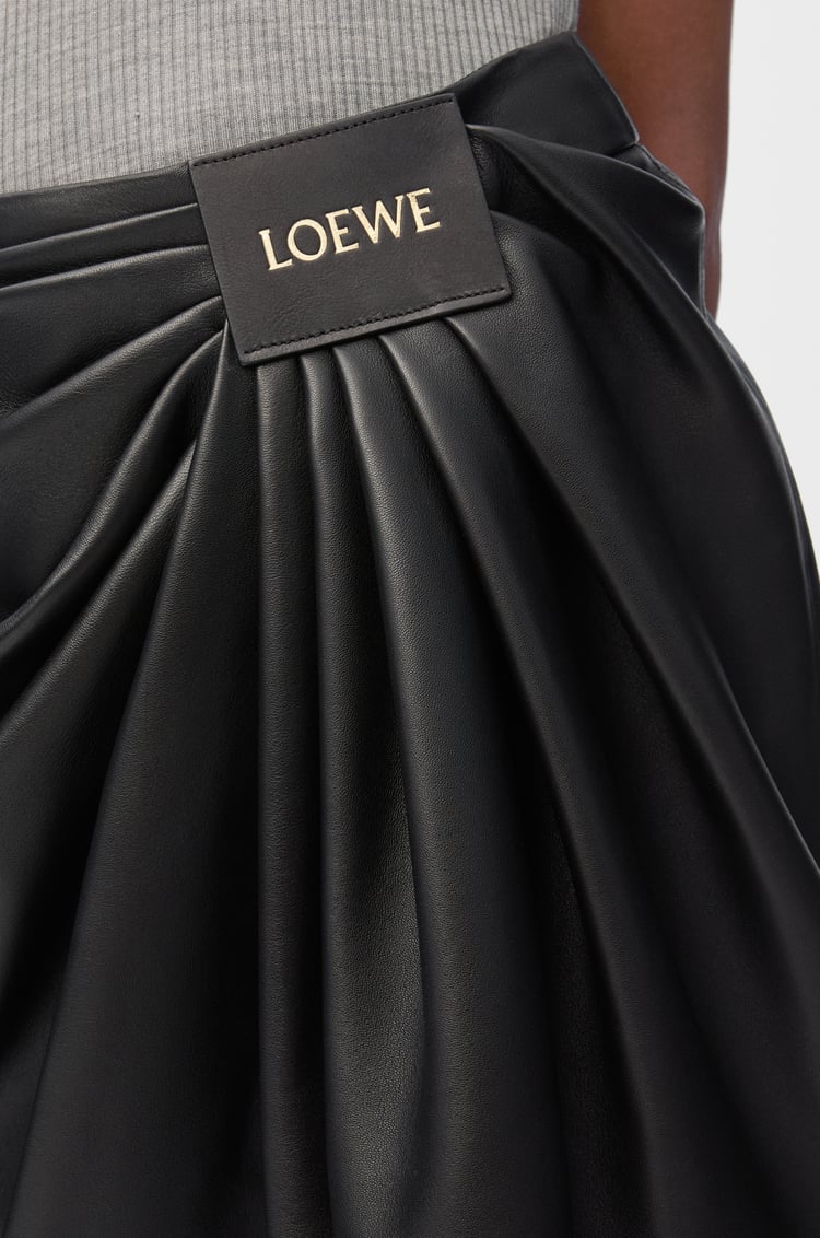 LOEWE 納帕小羊皮垂墜裙子 黑色