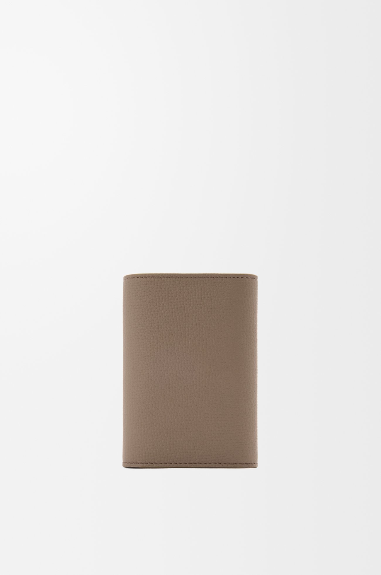 LOEWE Anagram small vertical wallet in pebble grained calfskin Taupe