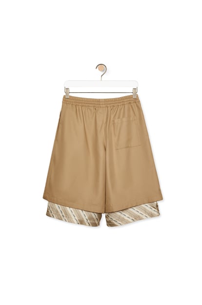 LOEWE Shorts in cotton and silk 灰褐色 plp_rd