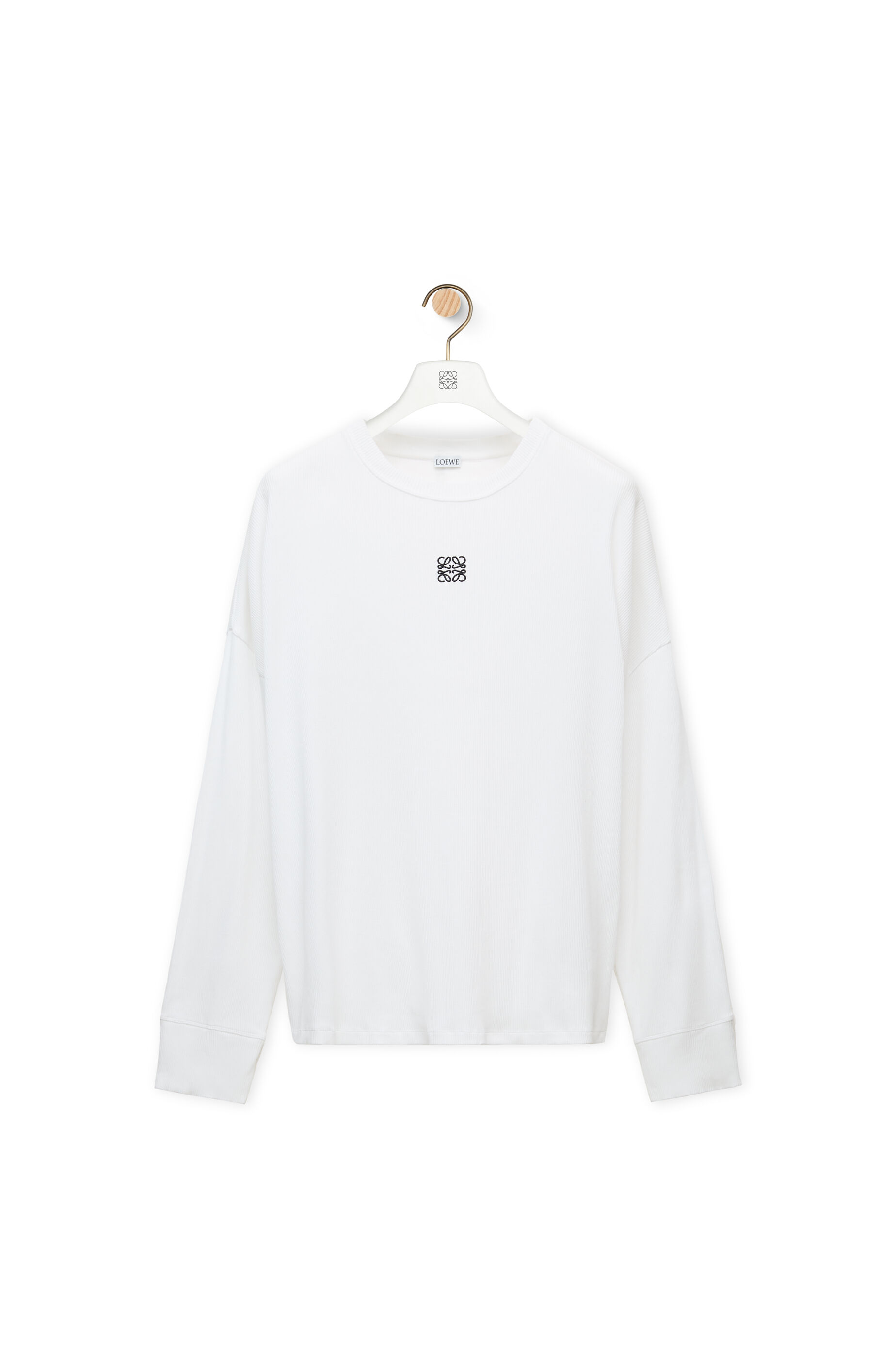 オーバーサイズフィット ロングスリーブ Tシャツ（コットン） ホワイト - LOEWE