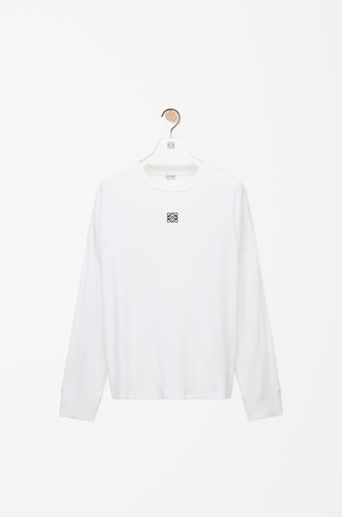 オーバーサイズフィット ロングスリーブ Tシャツ（コットン） ホワイト 