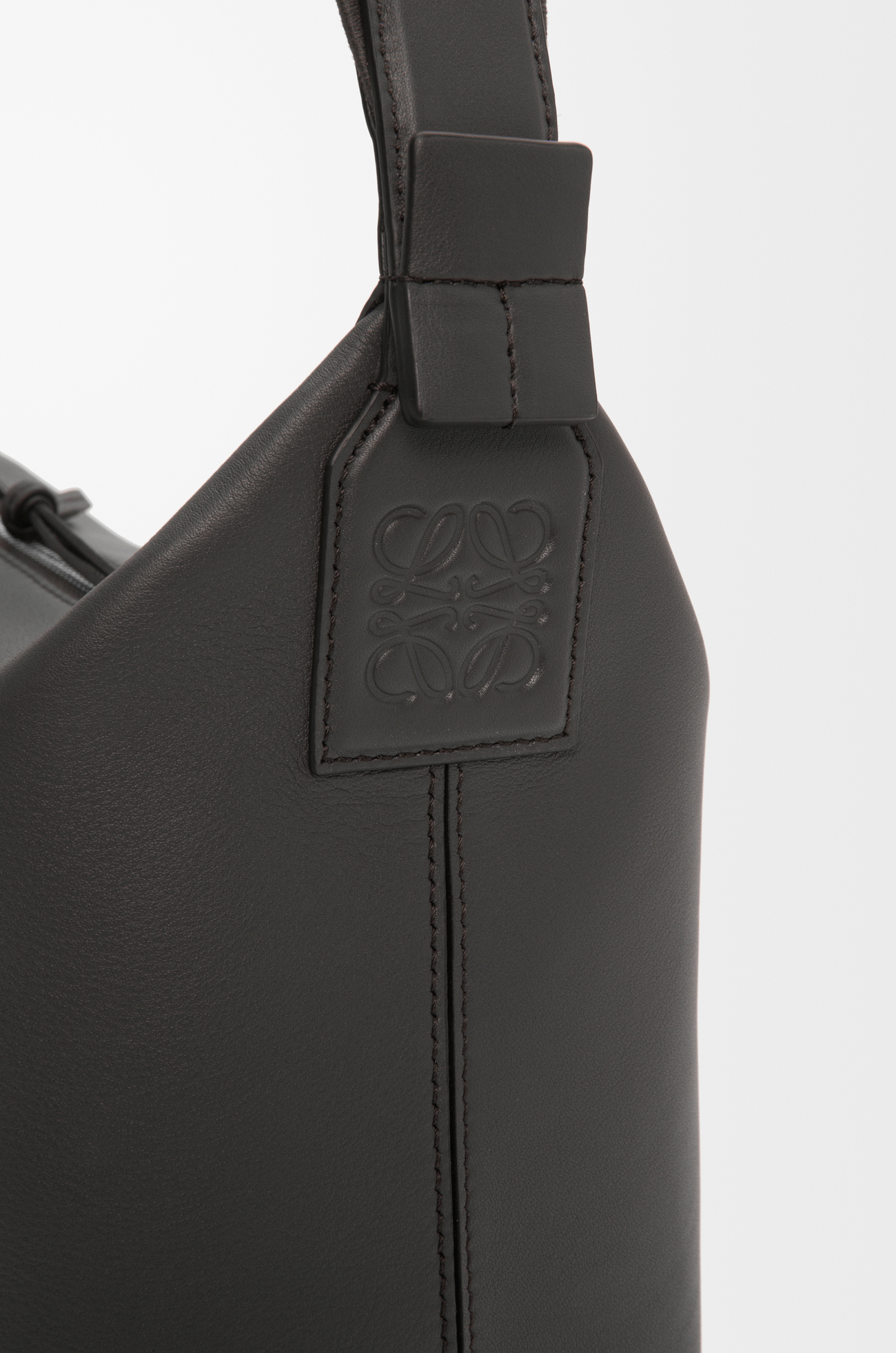 LOEWE Small Cubi Crossbody bag in supple smooth calfskin and jacquard Dark Grey plp_rd