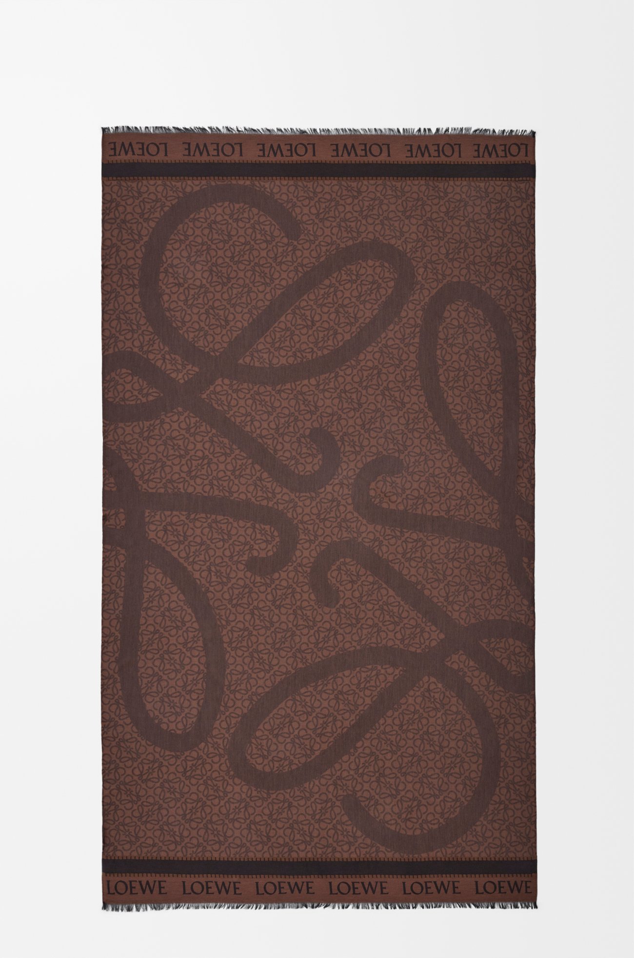 LOEWE Pareo in cotton Black/Brown