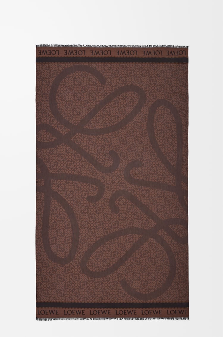 LOEWE Pareo in cotton Black/Brown