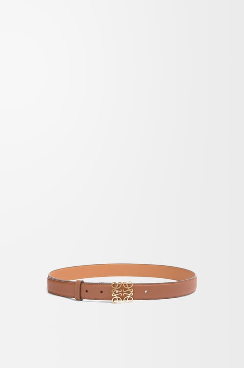 LOEWE Cinturón Anagram en piel de ternera graneada Bronceado/Dorado plp_rd