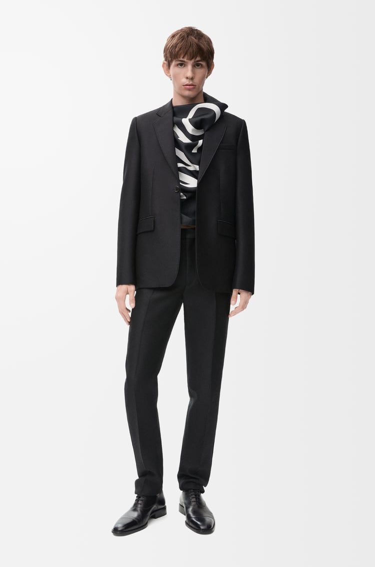 LOEWE Trousers in wool and silk Black