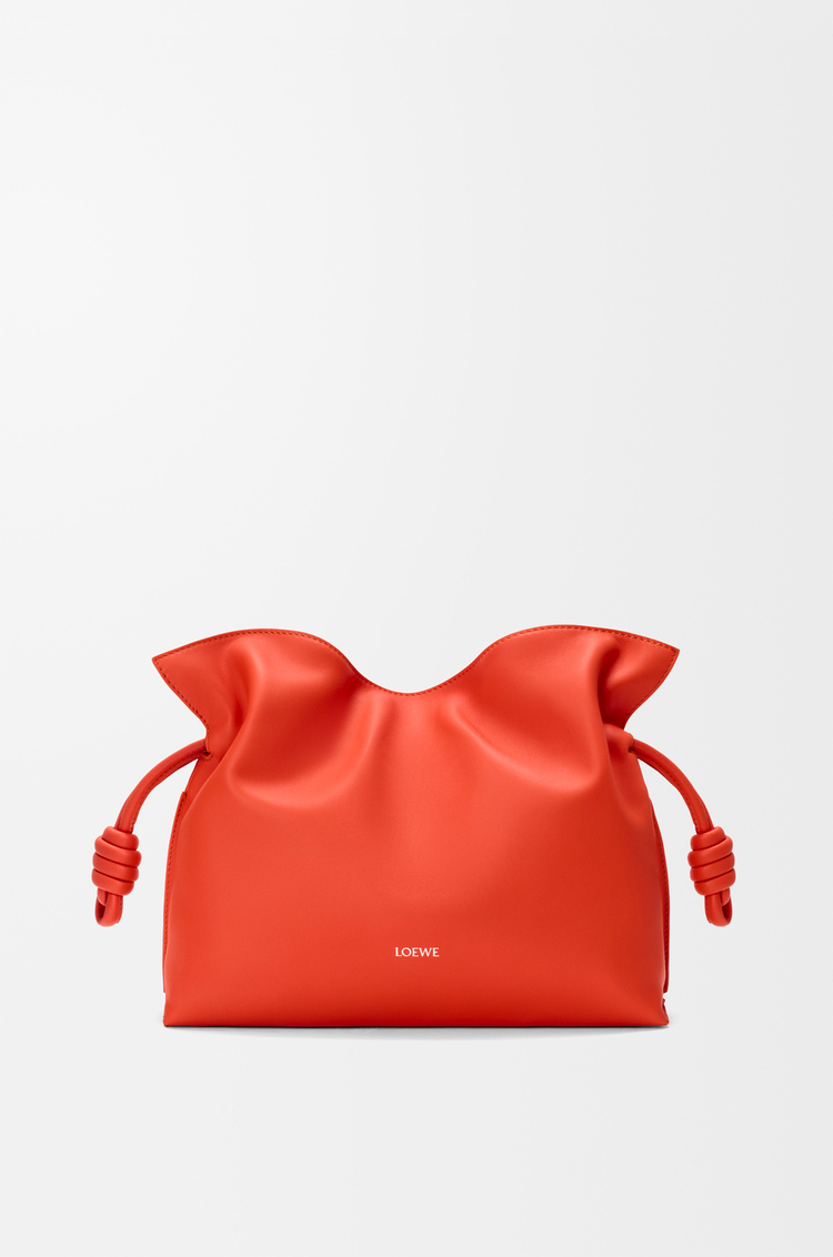 LOEWE Medium Flamenco clutch in nappa calfskin Sunrise Orange