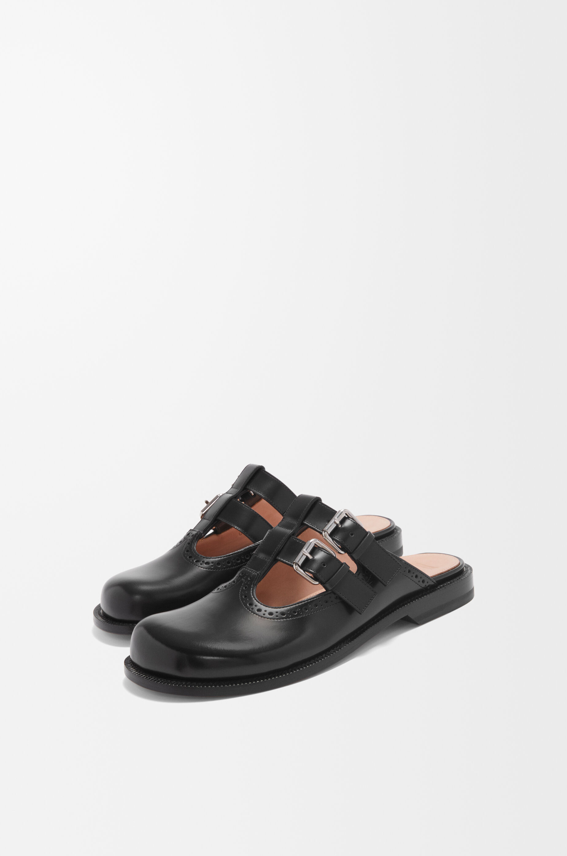 BOW MULE IN WHITE FUR AND BLACK CALFSKIN