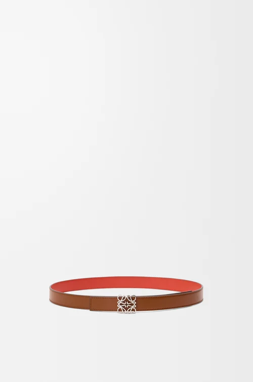 LOEWE Reversible Anagram Bombé belt in smooth calfskin Squirrel/Sunrise Orange