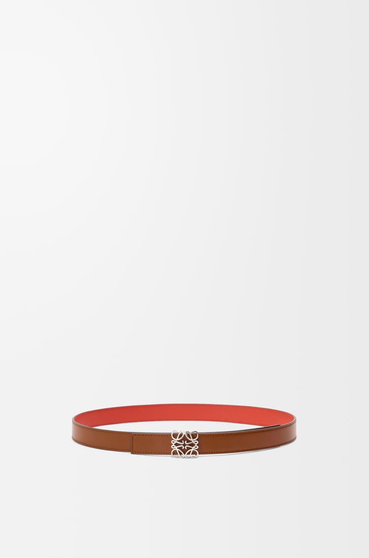 LOEWE Reversible Anagram Bombé belt in smooth calfskin Squirrel/Sunrise Orange
