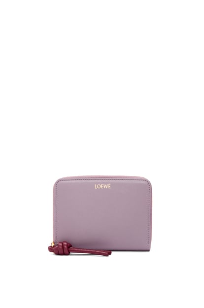LOEWE Knot compact zip around wallet in shiny nappa calfskin Dirty Mauve/Burgundy plp_rd