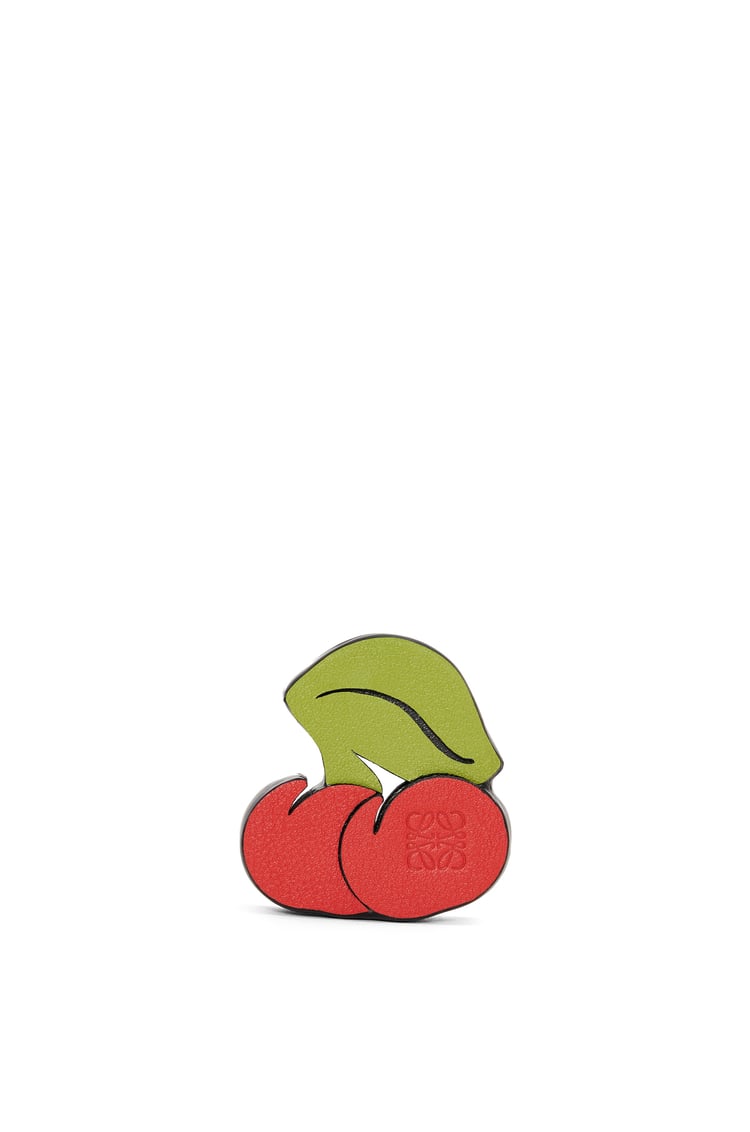 LOEWE Cherry dice in classic calfskin 紅色/綠色