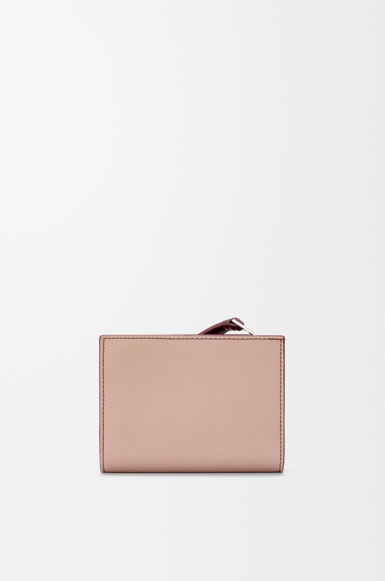 LOEWE Puzzle compact wallet in classic calfskin Frozen/Dark Burgundy