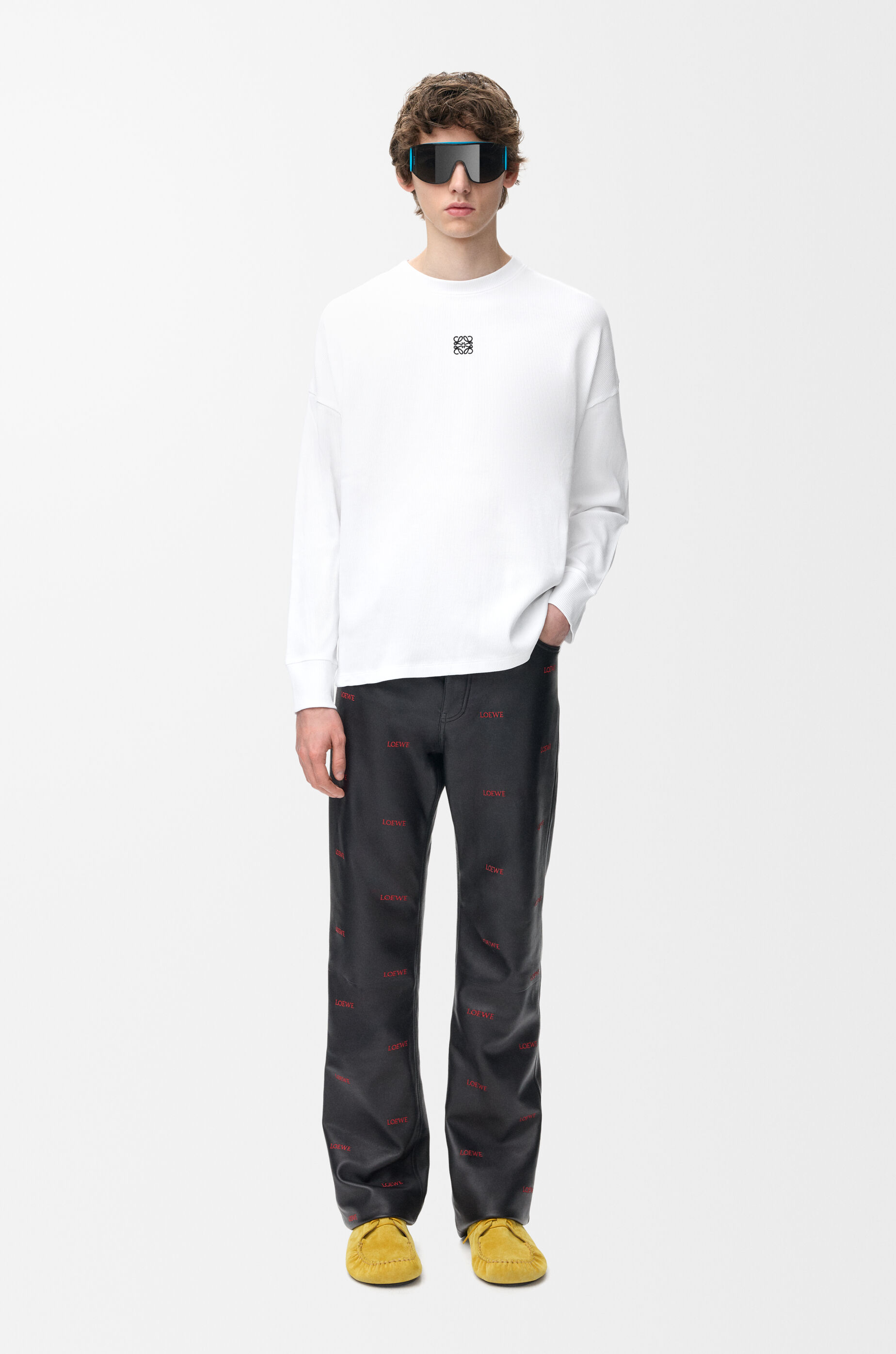 LOEWE オーバーサイズ Tシャツ ホワイト オーバーサイズフィット ロングスリーブ Tシャツ（コットン） ホワイト トップス