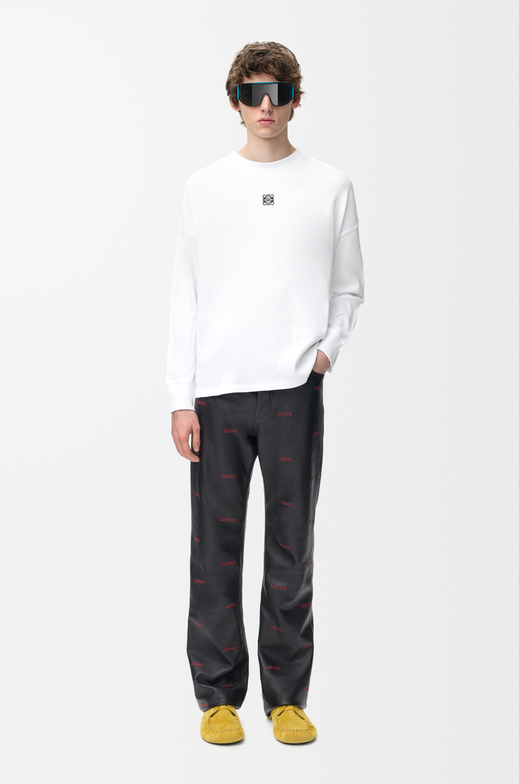 LOEWE Camiseta de manga larga de corte oversize en algodón Blanco
