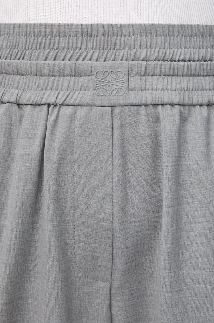 LOEWE Cropped trousers in wool Light Grey Melange