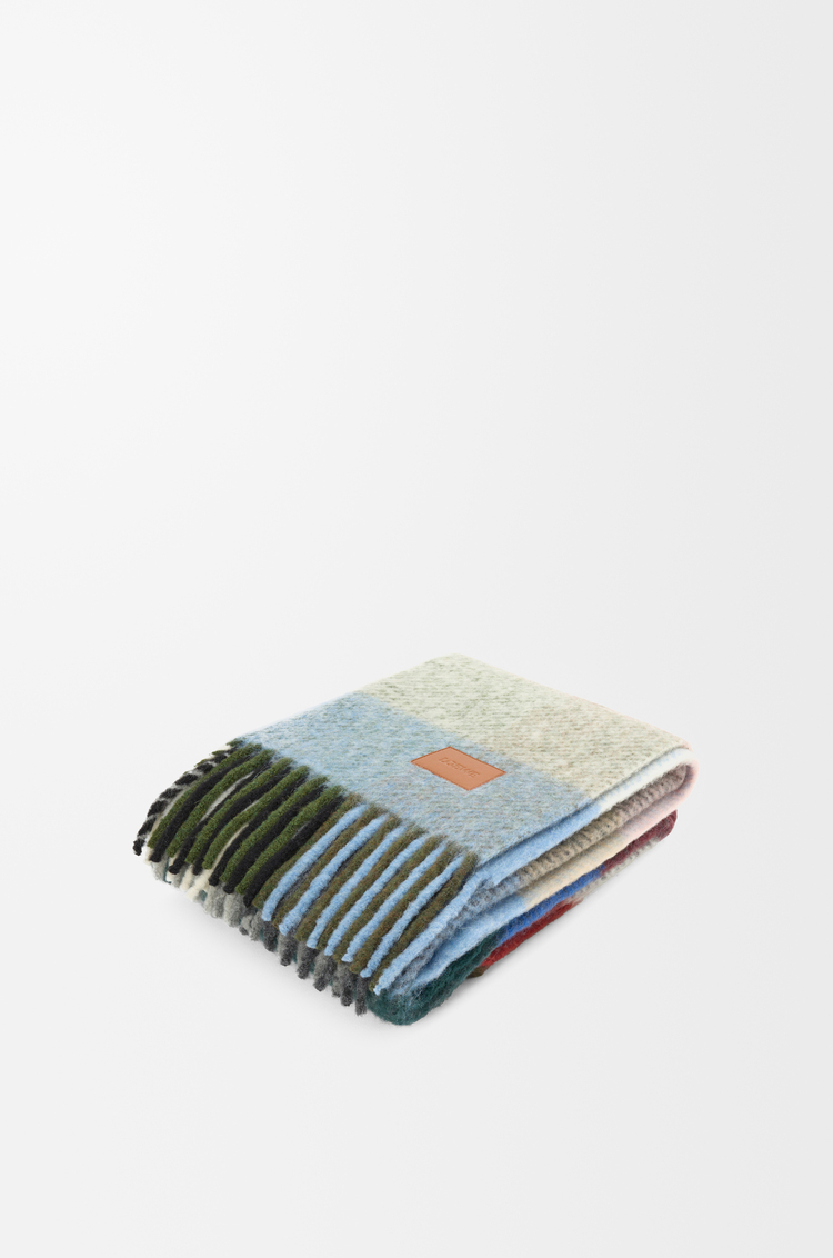 LOEWE 羊駝毛與羊毛混紡毛毯 多色