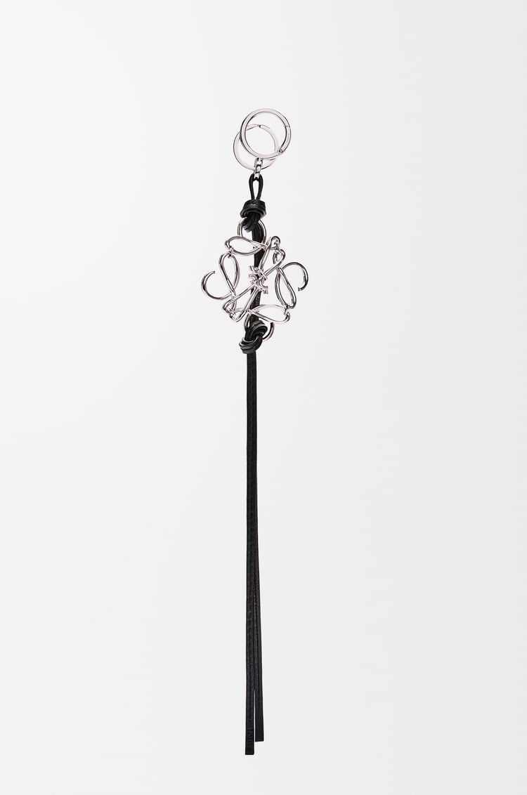 LOEWE Anagram charm in calfskin Palladium/Black