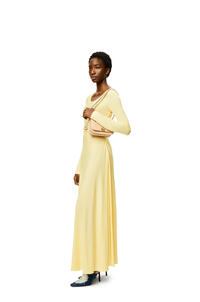 LOEWE Belted midi dress in viscose Light Yellow pdp_rd