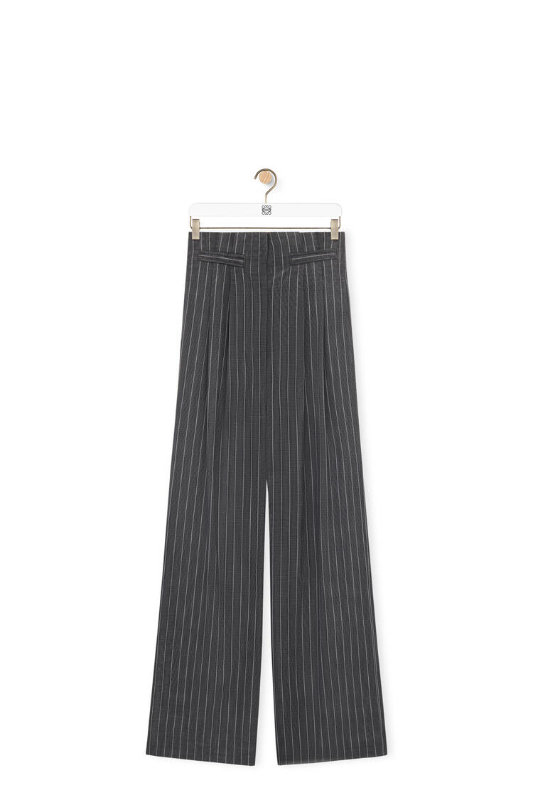 LOEWE Pantalón de pernera ancha a rayas en mezcla de lana Negro/Gris