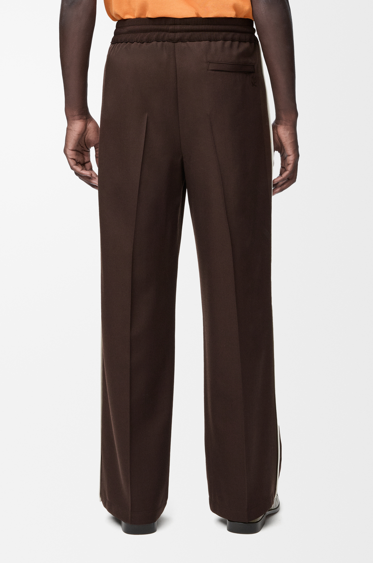 LOEWE 羊毛抽绳长裤 棕色